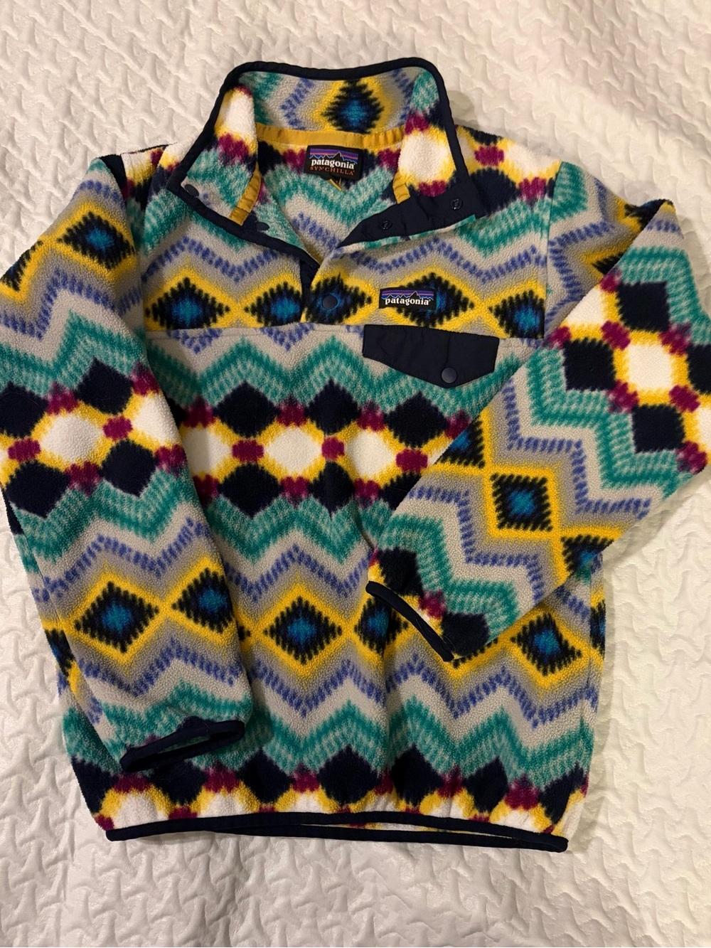 Patagonia Multicolor Aztec-Pattern Fleece Pullover